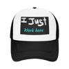 Fashion I Just Work Here Mesh Baseball Cap Denim FlatBrim Hat Visor Hat
