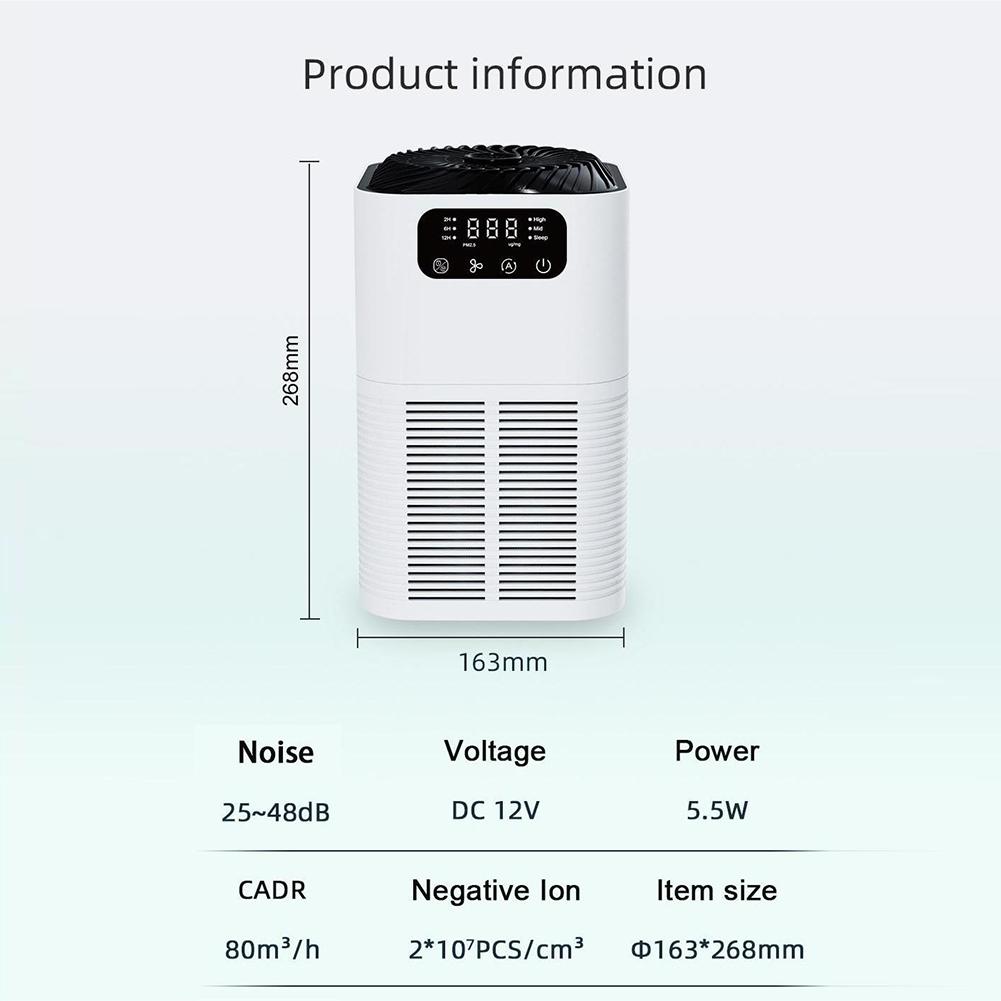 Air Purifier with HEPA Filter and Negative Ion Functionality Featuring Three Modes of Operation and Four Timer Choices