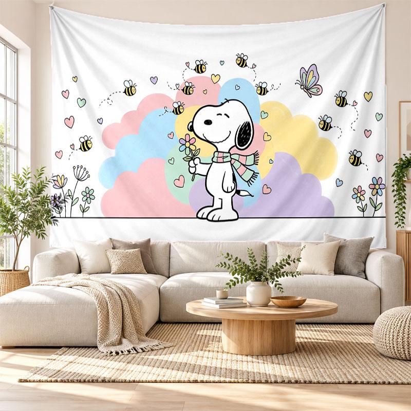 Snoopy Peanuts Wall Tapestry Home Decor Hanging Cloth Art Background Tapestry for Bedroom