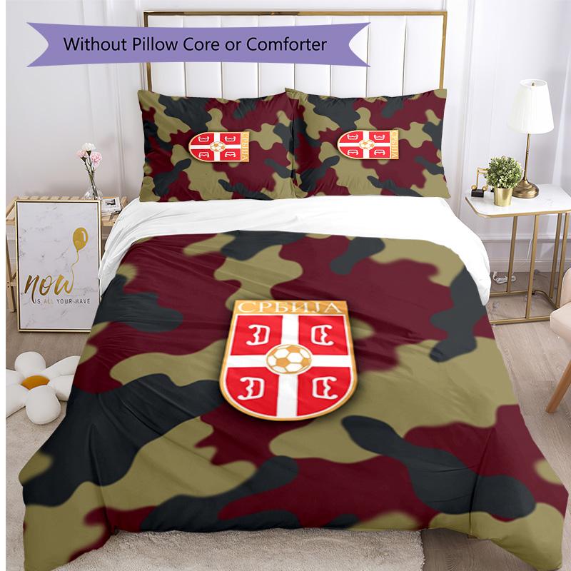 Serbia Printed Bedding 3 Piece Set Cozy Breathable Bed Cover Set as Housewarming Holiday Gift