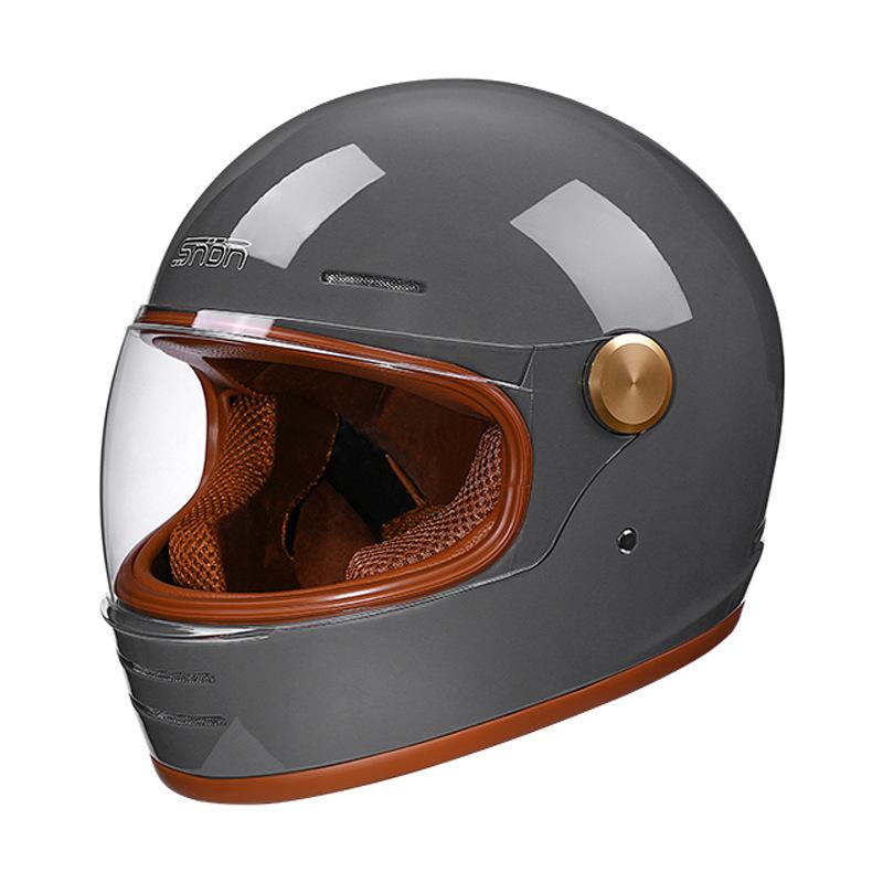 DOT Certified vintage full-face motorcycle helmet, full-face helmet for motorcycles and electric vehicles, suede lining