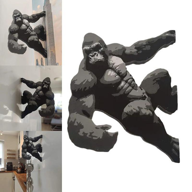 Magnetic King Kong Fridge Magnet Chimpanzee Monkey Acrylic Magnetic Decor Storage Hook Key Hook Collection Gift Home Decoration