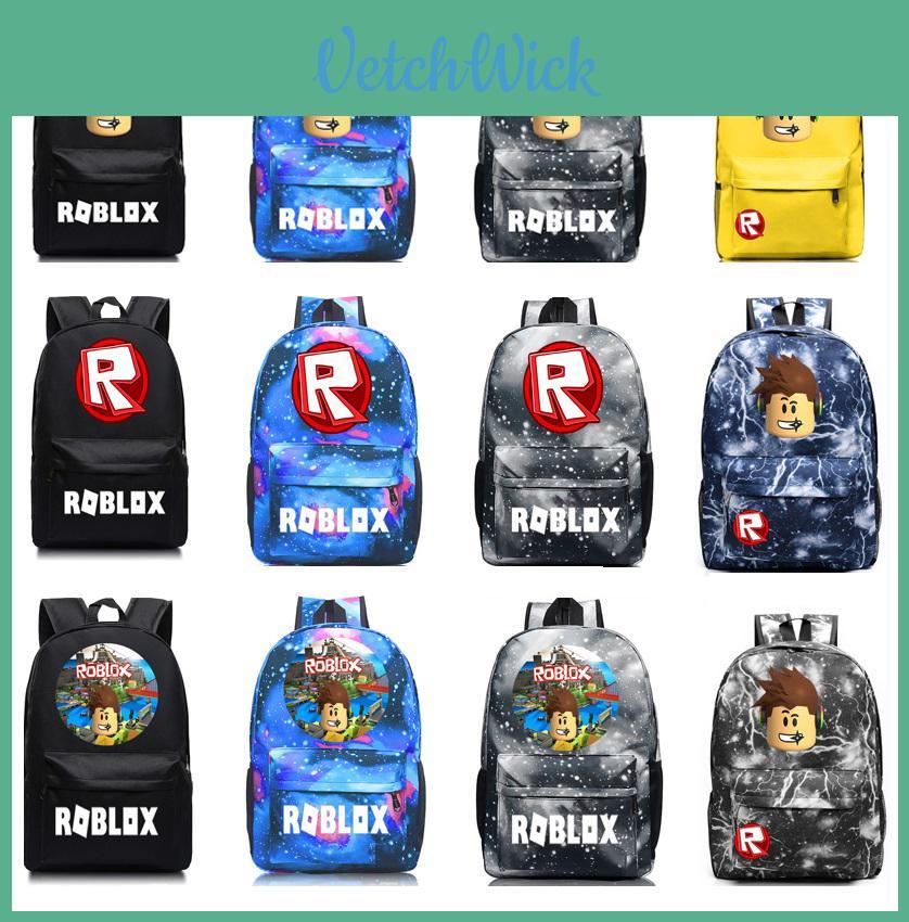 Roblox Pattern Kids Schoolbag Backpack With Starry Background And Large Capacity