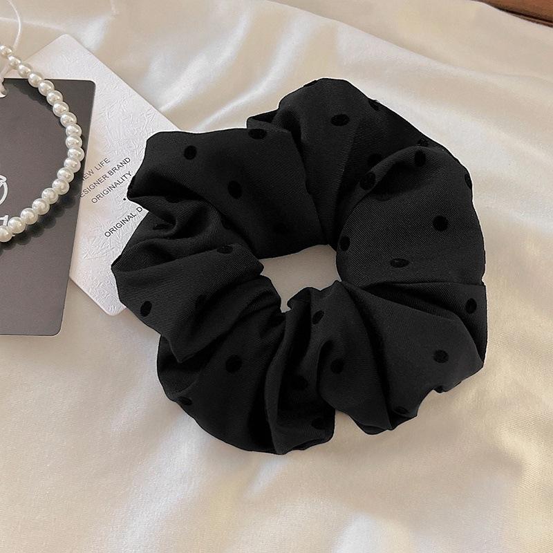 Korean Bowknot Dot Cloth Scrunchies Women Girls Elastic Hair Rubber Bands Accessories Tie Hair Ring Rope Headdress Headwear
