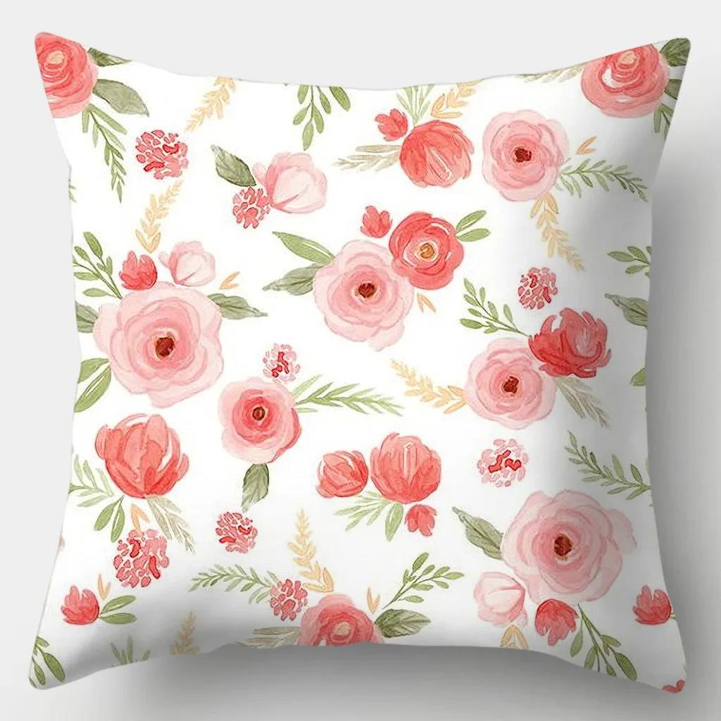 Fresh Style Pillowcase 45cmX45cm Square Sofa Pillow Cover Pretty Flowers Cushion