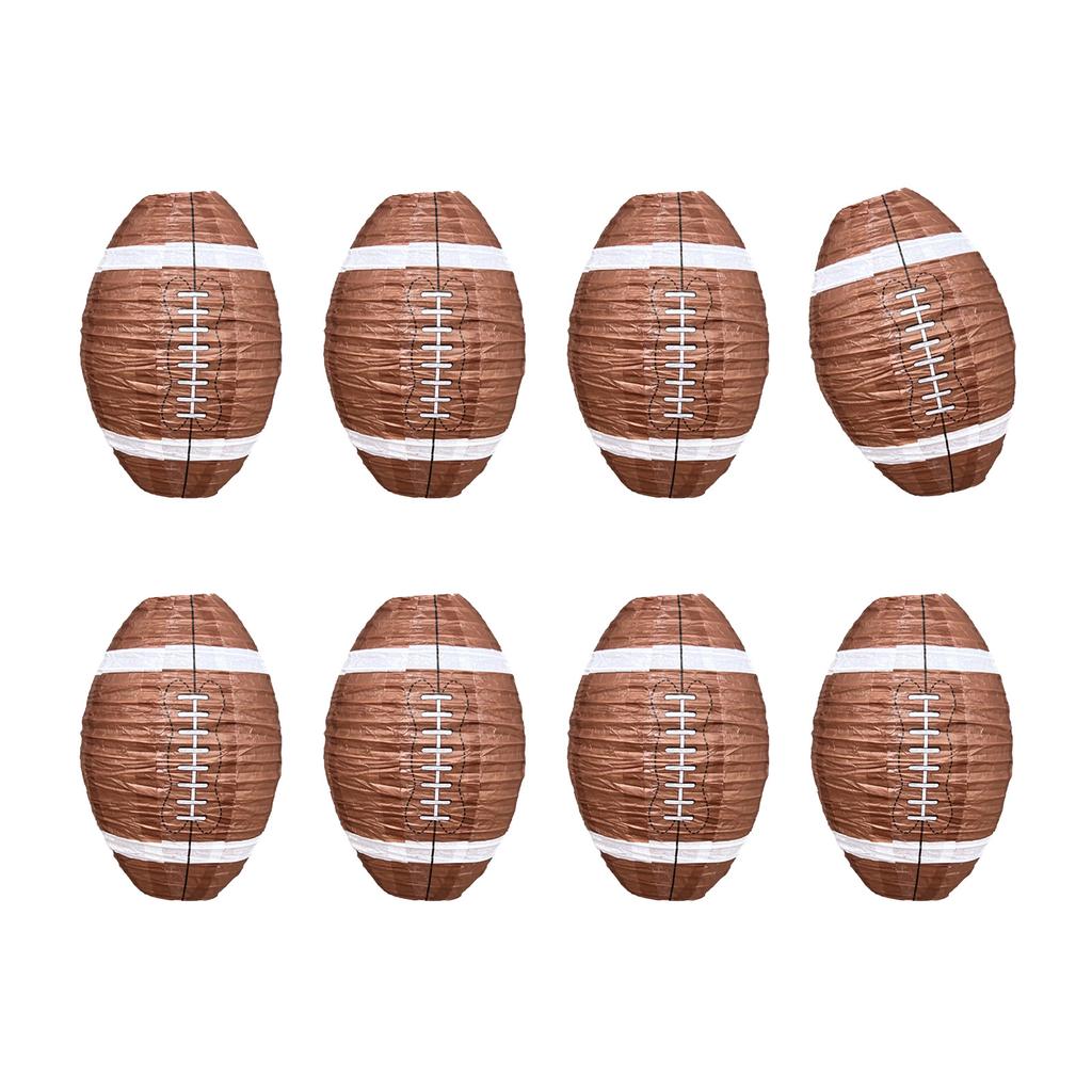 8Pieces Elegant Football Lanterns Hanging Ornament Creative Decorations For Baby Showers And School Activities