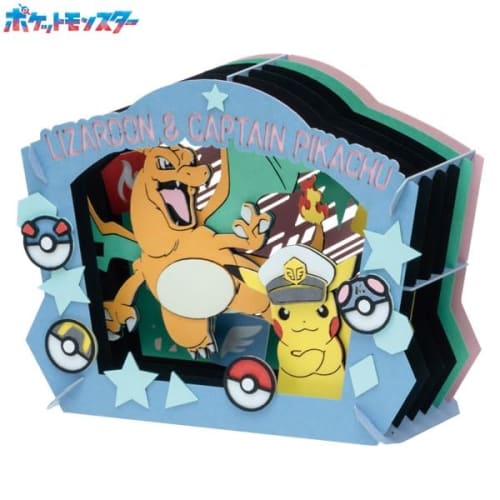 Ensky Pokemon PT-338 Captain Pikachu & Charizard Paper Theater, Approx. H80 X W100 X D42mm, Paper