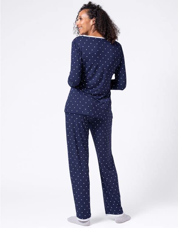 Pajama Imetamis Rasedus Pajama MARTAH Tumesinine Täpiline XS [Seraphin] Komplekt, Komplekt, Naiste