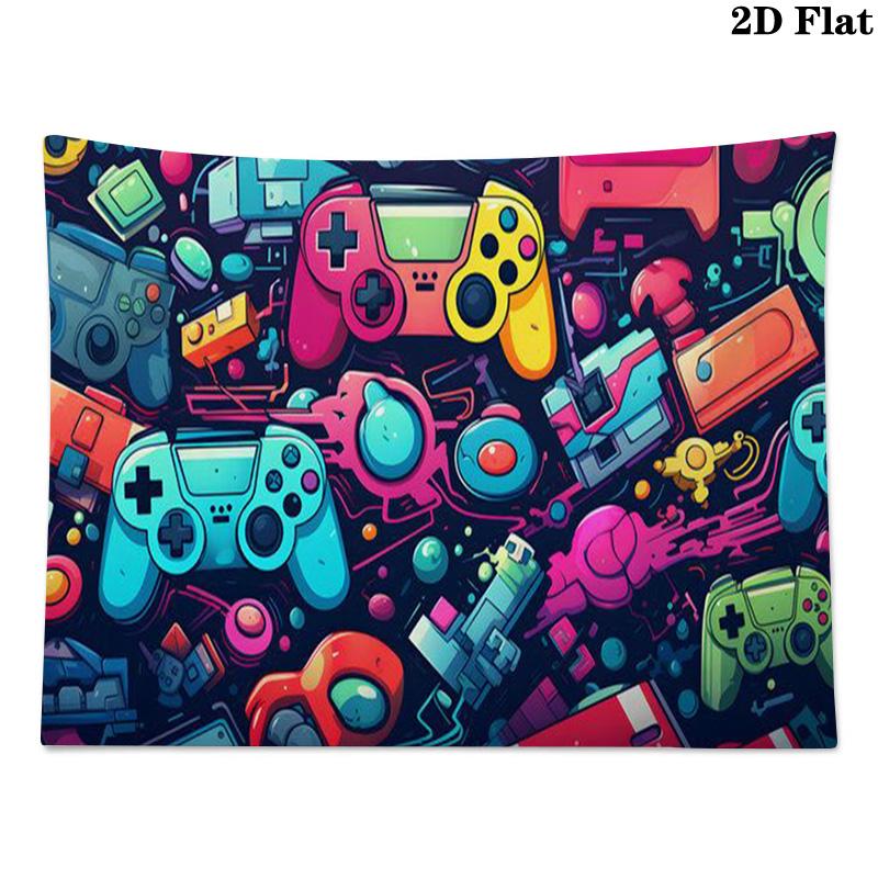 Gamer Wall Tapestry Aesthetic Wall Hanging Printed Fabric Blanket Decorative Tapestries for Bedroom Living Room Home Decor