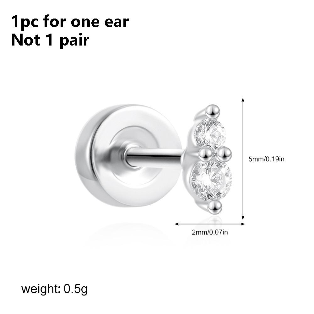 1PC Stainless Steel Star Moon Sun Stud Earrings For Women Simple Daily Wear Cartilage Piercing Earring Punk Unisex Rock Jewelry