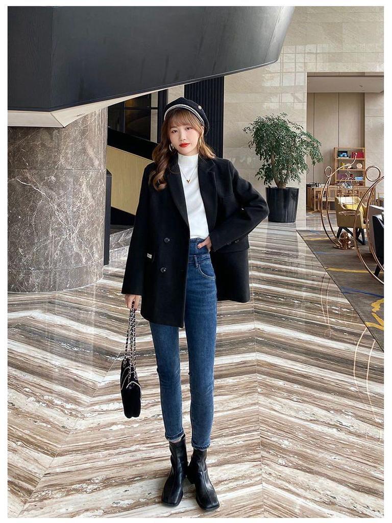 Klasický dámský pletený svetr s kulatým výstřihem - Podzimní/Zimní styl Ulzzang