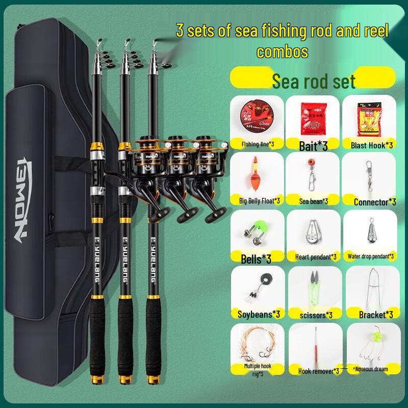 HEIXIE Outdoor Fishing Rod & Reel Combo Set