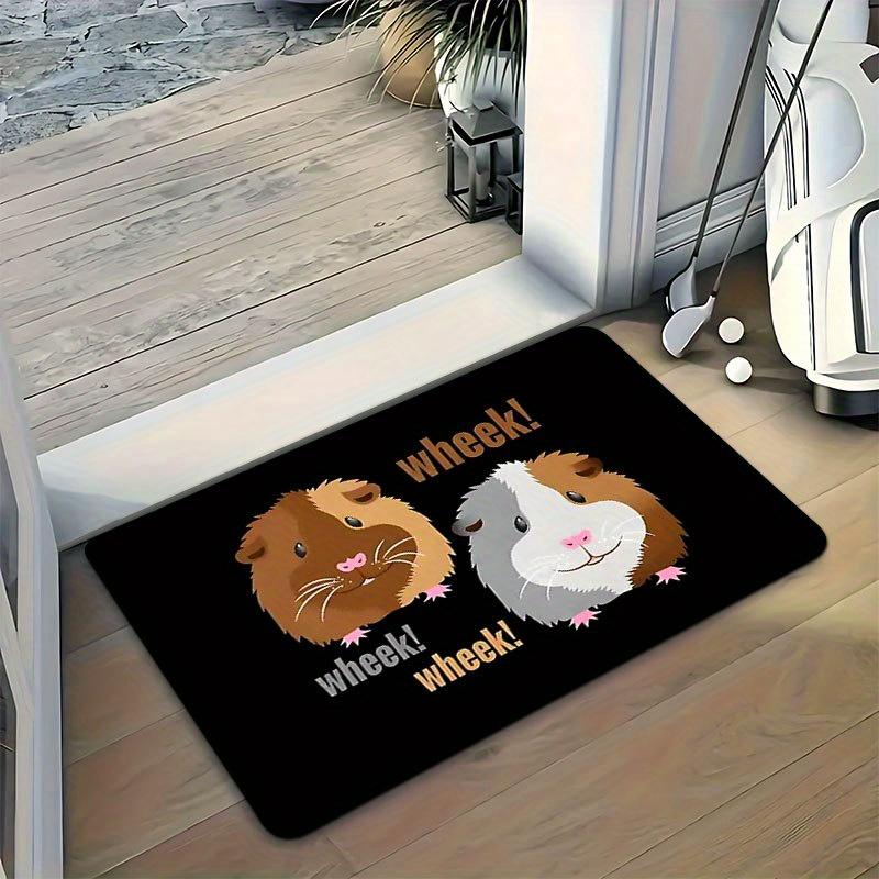 

Guinea Pig Door Mat – Cute Cartoon Piggies with “Wheek!” Text, Playful Pet-Themed Entryway Mat for Kitchen, Living Room 40x60cm16x24in