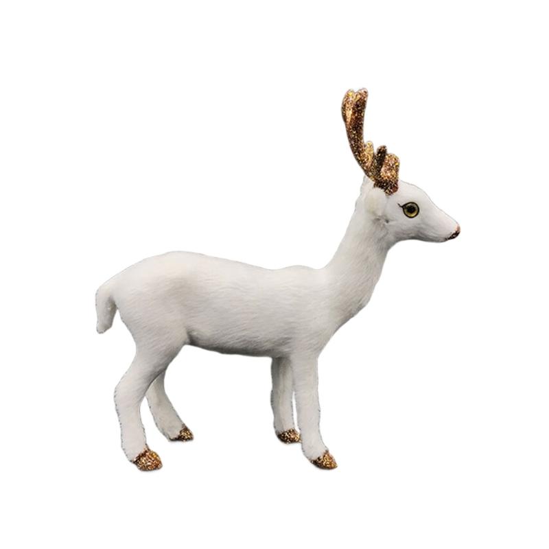 

Christmas Decorations Realistic Reindeer Figurines with Glittered Antler and Feet Tabletop Centerpieces for Home Decors