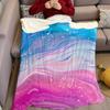 Blue - Pink Wave Flow Flannel Blanket Warm Soft Halloween Christmas Couch Warm Cozy Decorative Decor Gift for All Season