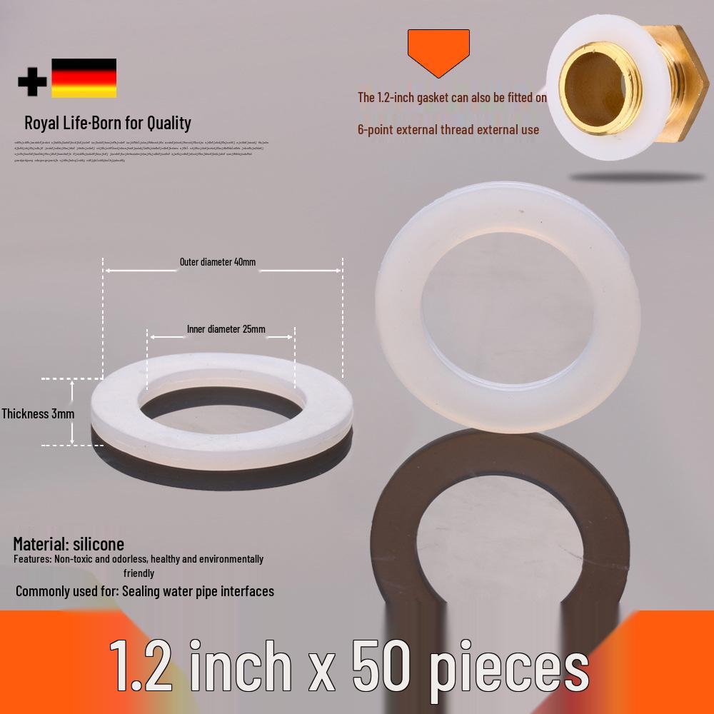 1-Inch Silicone Rubber Gasket Ring for Water Heaters and Pipes - 4-Minute Seal Flat Gasket