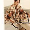 Luxusní kašmírový šátek Zimní Dámské Šály Pašmína Teplá Deka Zábaly Dámská šátek Foulard Bandana Značka Silný potisk šátky