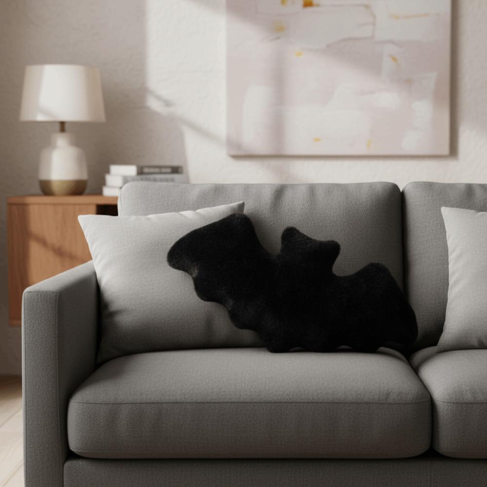 Fluffy Surface Halloween Bat Throw Pillow Non-shedding Bat Plush Toy Bat Sofa Cushions Gift