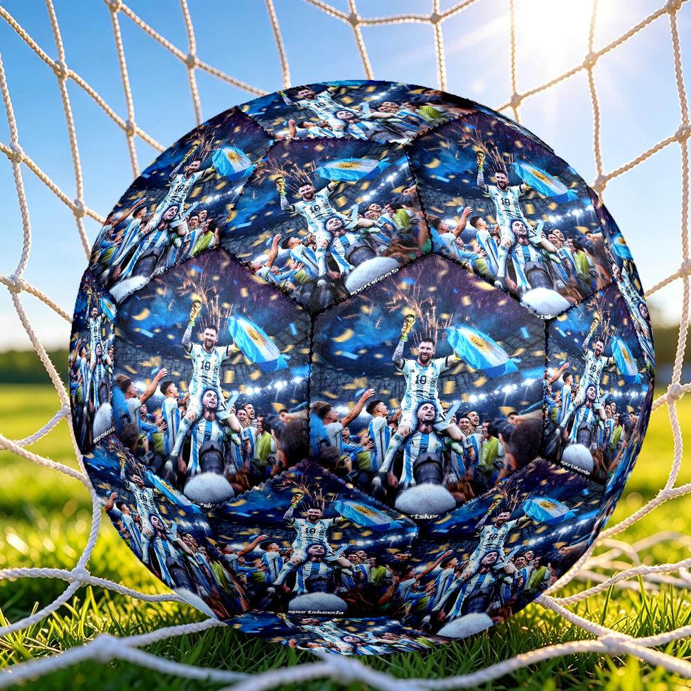 1pc Messi Celebration Soccer Ball Size 5, Suitable for Practice Matches/tournament Training for Sports, Lightweight and Durable. C70111