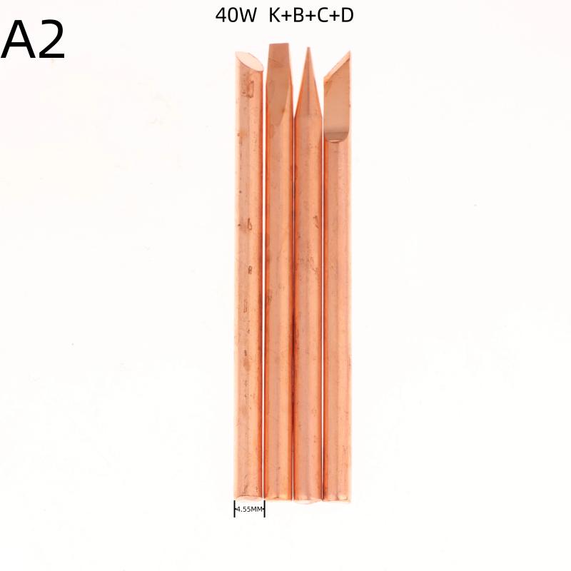4Pcs External Heat Soldering Iron Tip B C D K Pure Copper Solder Head 30W 40W 60W Replacement Tip Welding Repair Tools