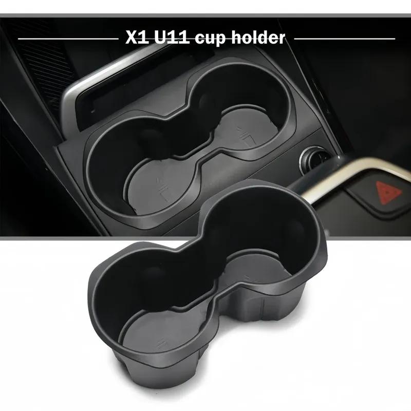 For BMW X1 U11 Center Console Organizer Tray  2024 U11 Lower Console Organizer Tray TPE Under Console Storage Box Cup Holder