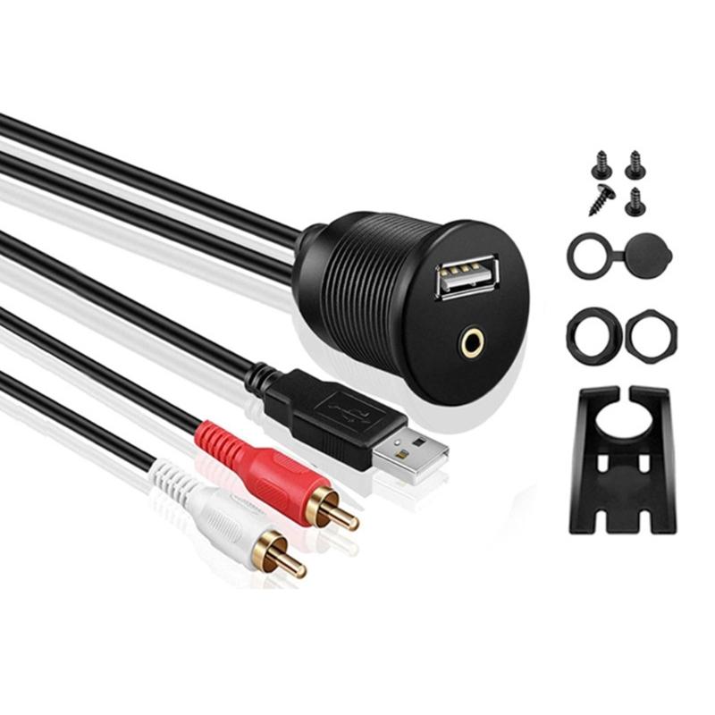 

USB 3.5mm Female to RCA Cable 3.5mmAUX USB 2 RCA Extension Cable 100CM 39.37in