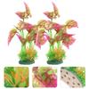 2 Pcs Aquarium Plants Large Fish Tank Decorations Vibrant Colored Easy Clean Artificial Stable Base L Scape Tools Terrarium