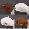 Big Head Circumference Pumpkin Beret Children Retro British Temperament Autumn and Winter Painter Hat Showing Face Small Bud Hat