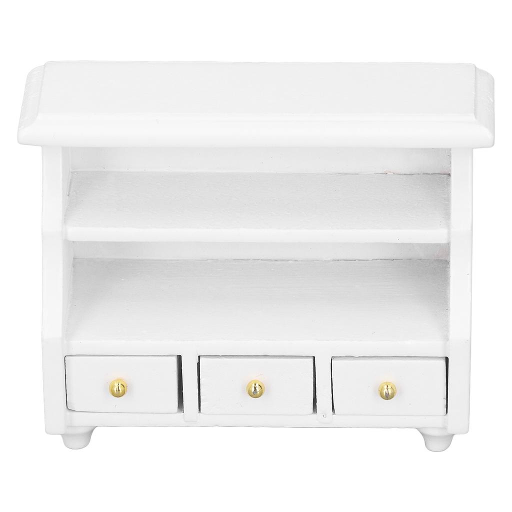 Dollhouse Bedside Cabinet High Simulation Realistic Multifunction Wooden Miniature Dollhouse