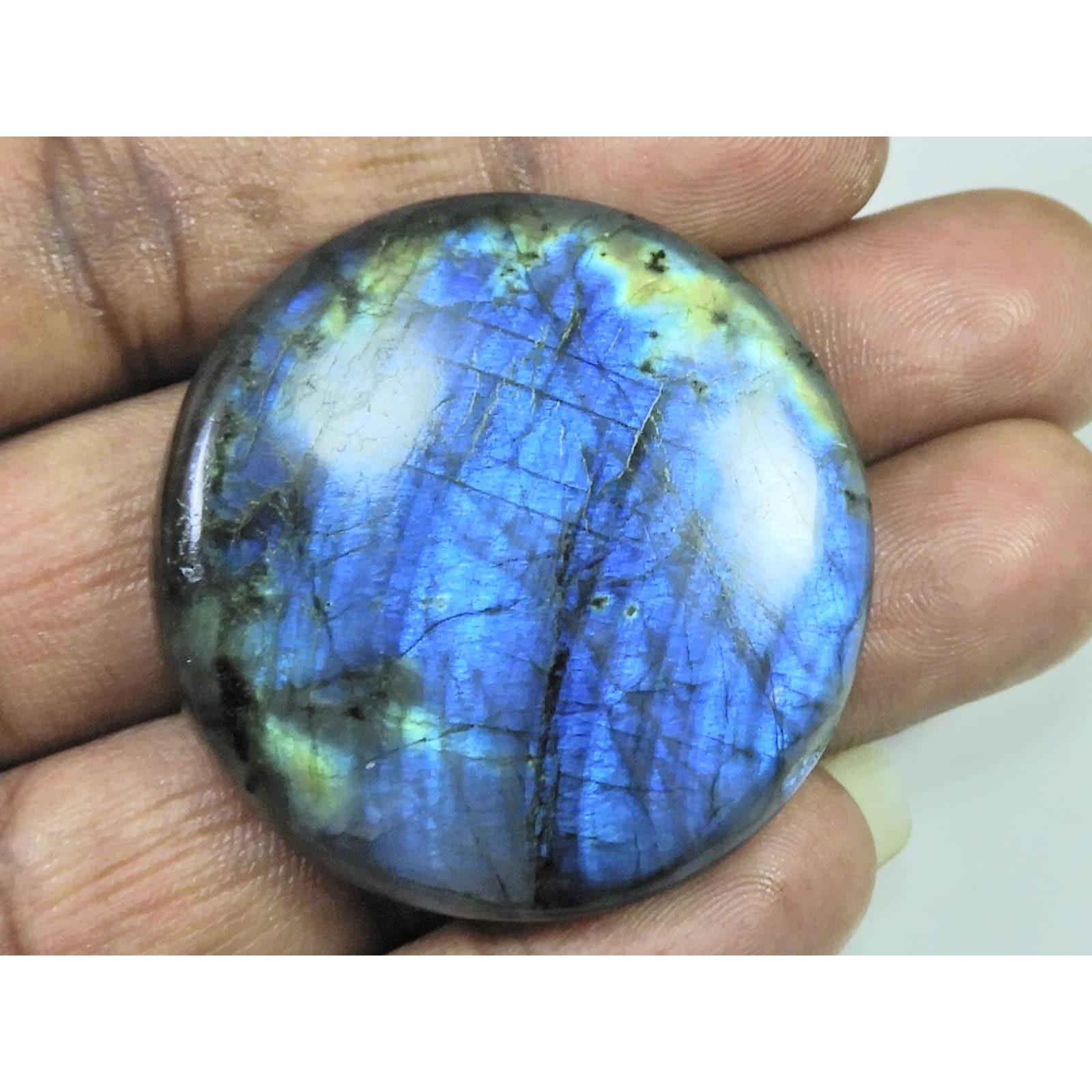 

128Cts. Natural Labradorite Multi Fire Round Cabochon Loose Gemstone 41X41MM D-250