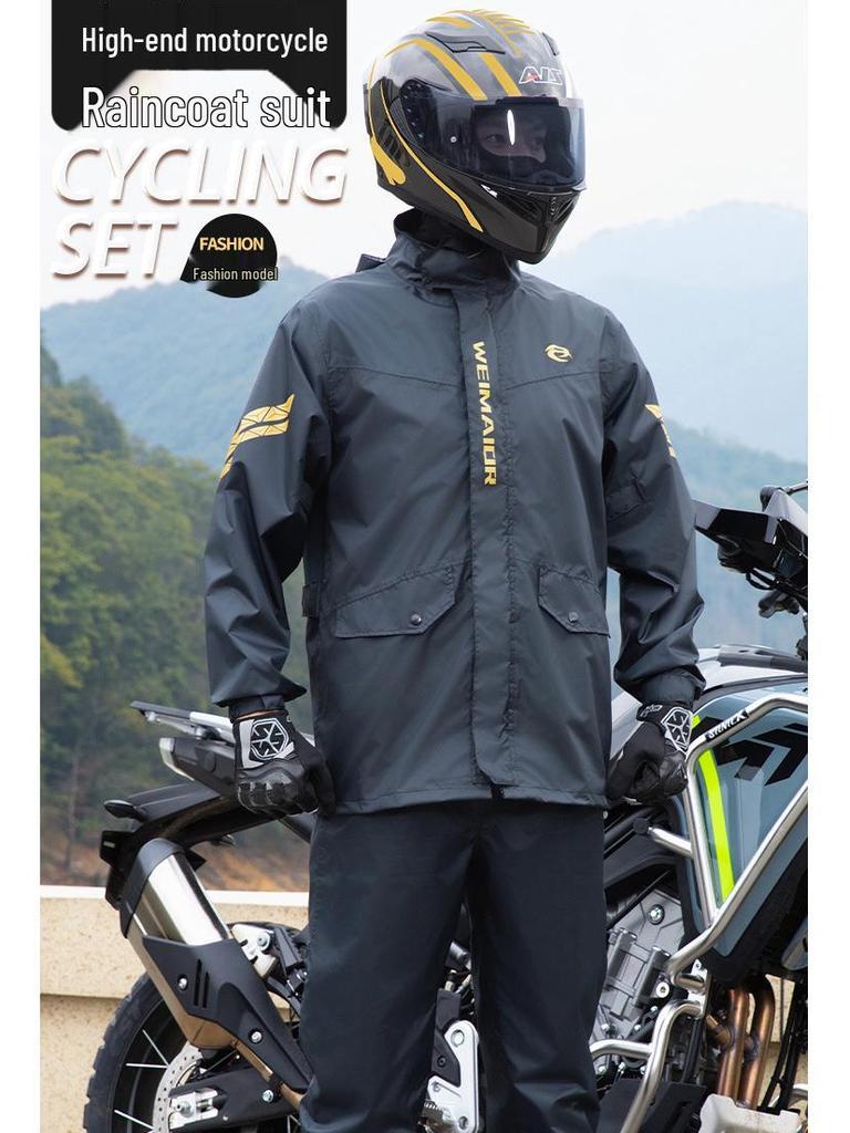 Fato de Chuva Masculino para Motocicleta: Conjunto de Jaqueta e Calça Divididos para Entregadores de Comida, Proteção Contra Tempestades