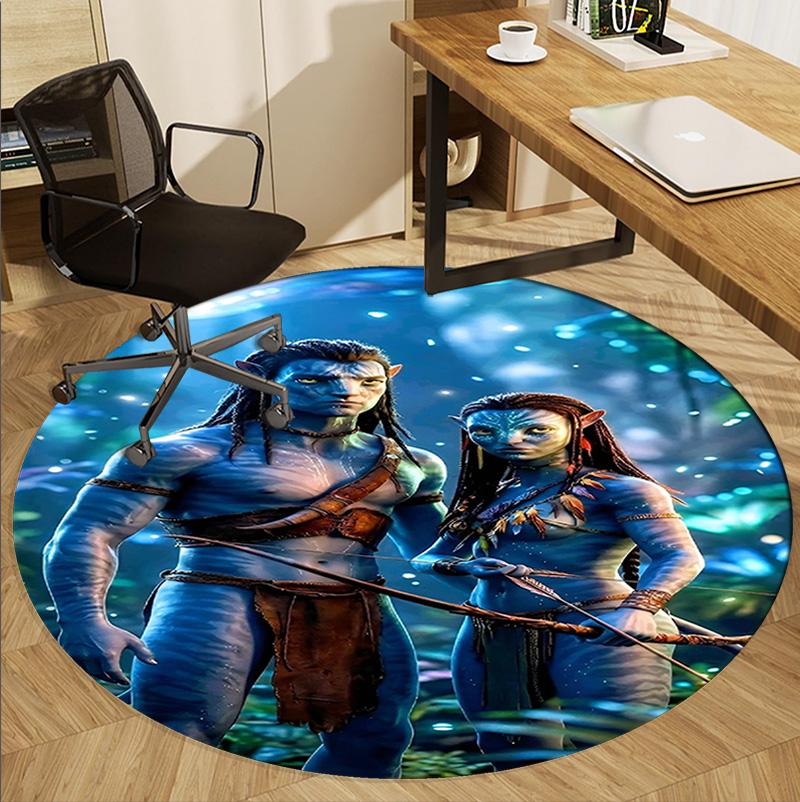 Avatar Pattern Round Rug, Indoor/Outdoor Mat, for Picnic, Gameroom, Bedroom, Office, Living Room, Home Decor Carpet, Birthday Gift
