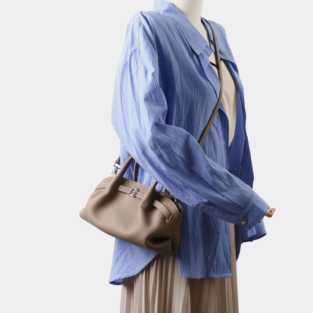 2025 New Top Layer Cowhide Handbag Vegetable Basket Bag High-quality Simple Excellent Crossbody Women's Versatile Casual Commuting