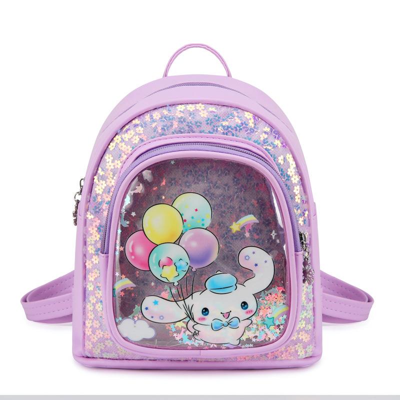 New children's pu backpack kindergarten girl cute cartoon small schoolbag quicksand small backpack