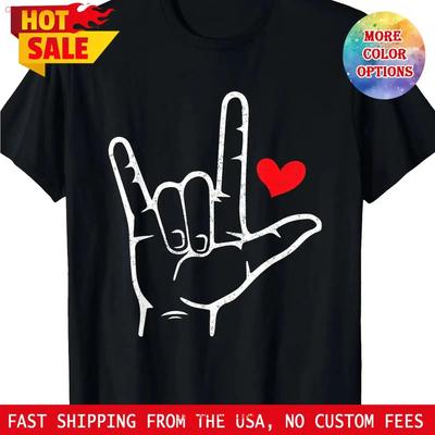 Valentines Day I Love You Sign Language Heart T Shirt Soft Breathab Vintage Top For Everyday Wear Comfortable Fashion