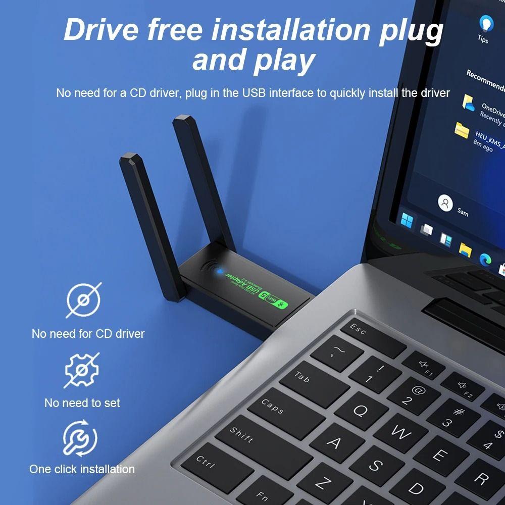 USB Network Card Dual Band 2.4G/5GHz Wireless Receiver Transmitter  For Desktop Laptop PC