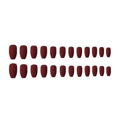 1 Set Press On Nails Coffin Solid Color Detachable Extension Long Artificial Matte Wraps Full Cover Ballerina Salon DIY