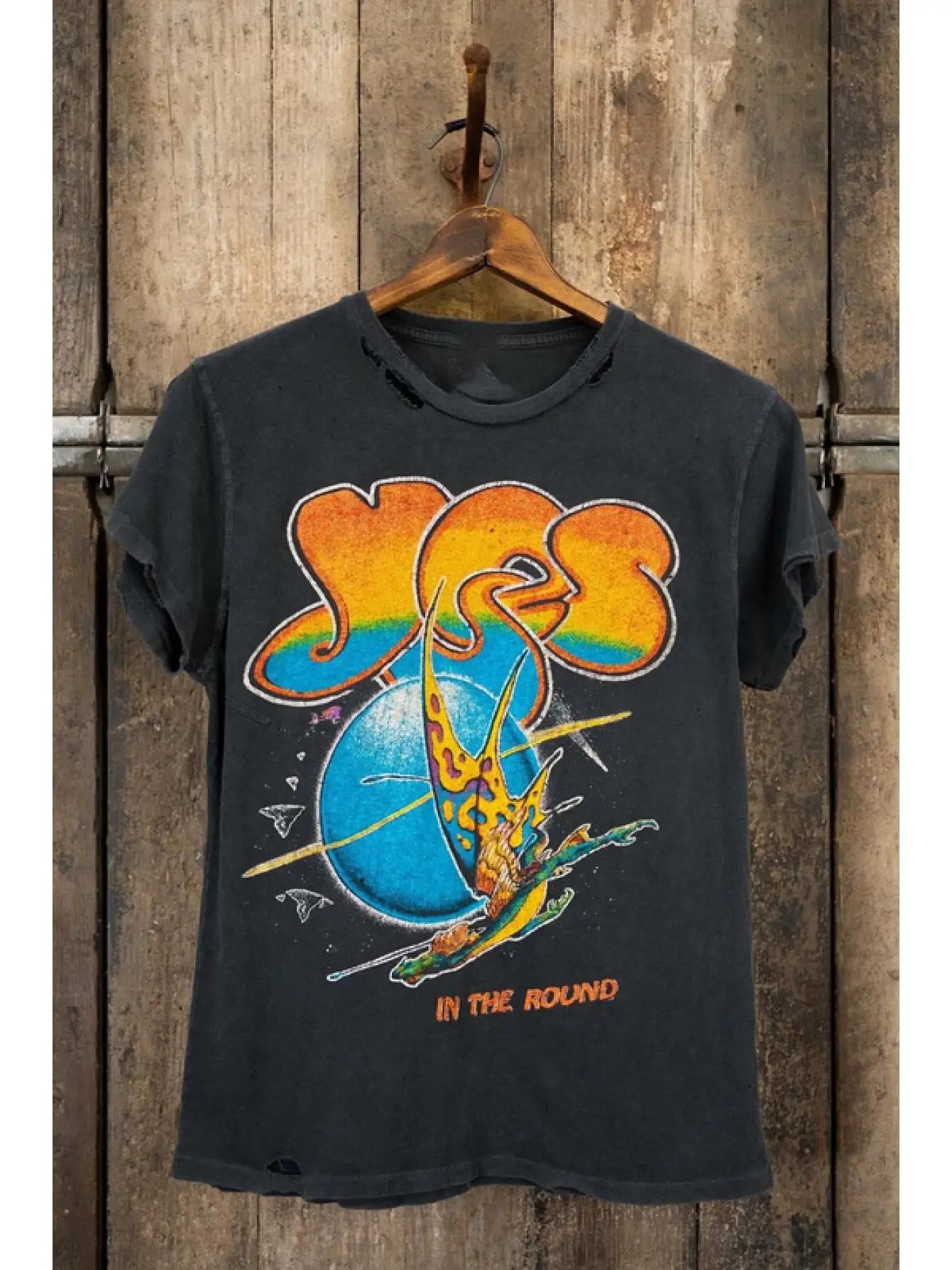 Yes Band Concert T-Shirt - Vintage  Round in the Round  Album Art Tee XL