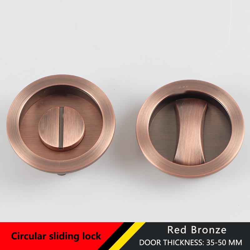 Round Black Sliding Door Sliding Door Lock Bathroom Kitchen Keyless Sliding Door Embedded Hidden Hook Lock Invisible Lock