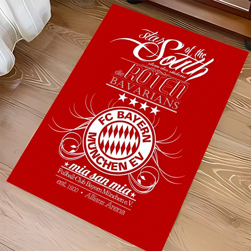 1pc FC Bayern München logo Print Area Rug - Soft,Washable Non-Slip Indoor Mat for Office Chairs,Living Room,Home Office Decorative Rug