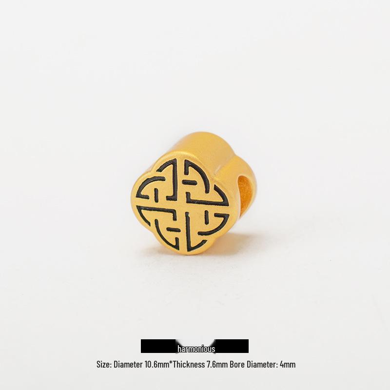 Gold Sand Men's Totem Tattoo Beads: Black Cool DIY Bracelet Accessories