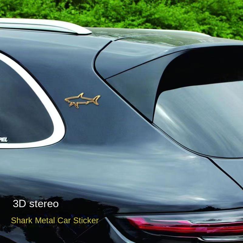 3D Metal Car Styling Sticker Hollow Fish Shark Emblem Badge Decals Automobiles Motorcycle Computer Fuel Cap Accessories 2025