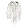 Beaded Diamond Waterdrop Design Patches Crystal Fringe Tassel Rhinestones Shoulder Badges Brooches Women Dress Applique