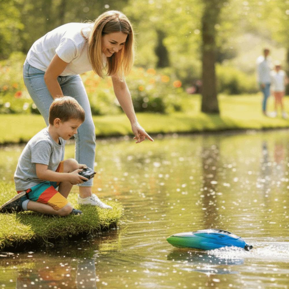 Dual Motors Special Effects Remote Control Ship LED Light Radio-Control Ship For Children