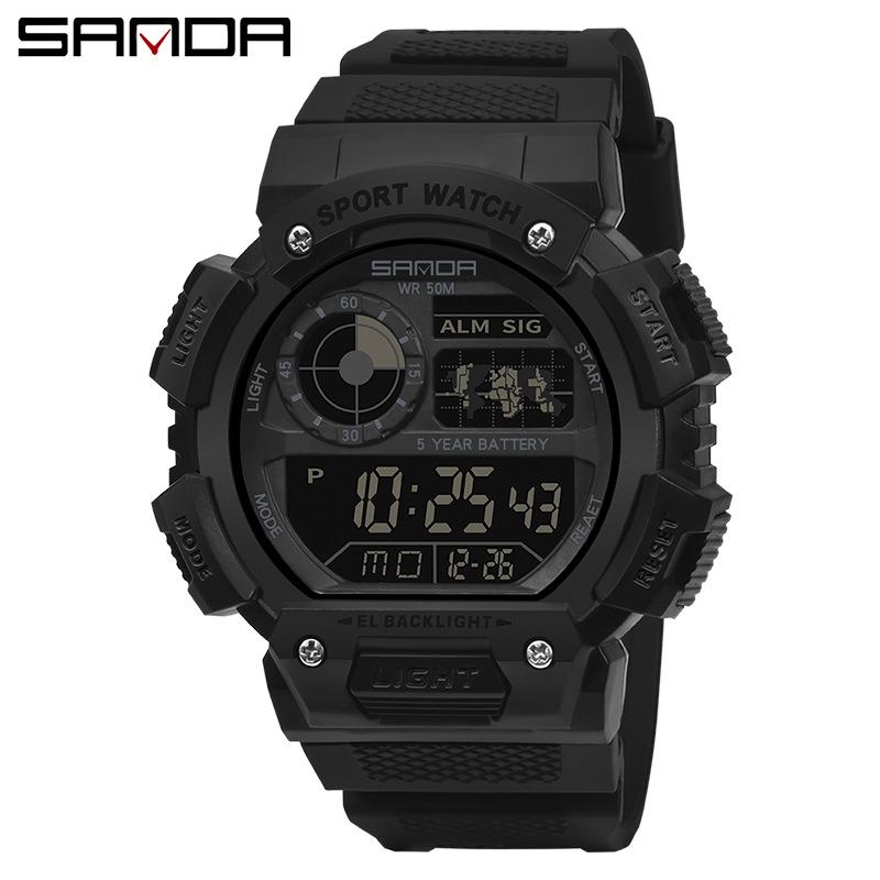 Sanda Men's & Women's Multifunction Waterproof Shockproof Watch with Alarm