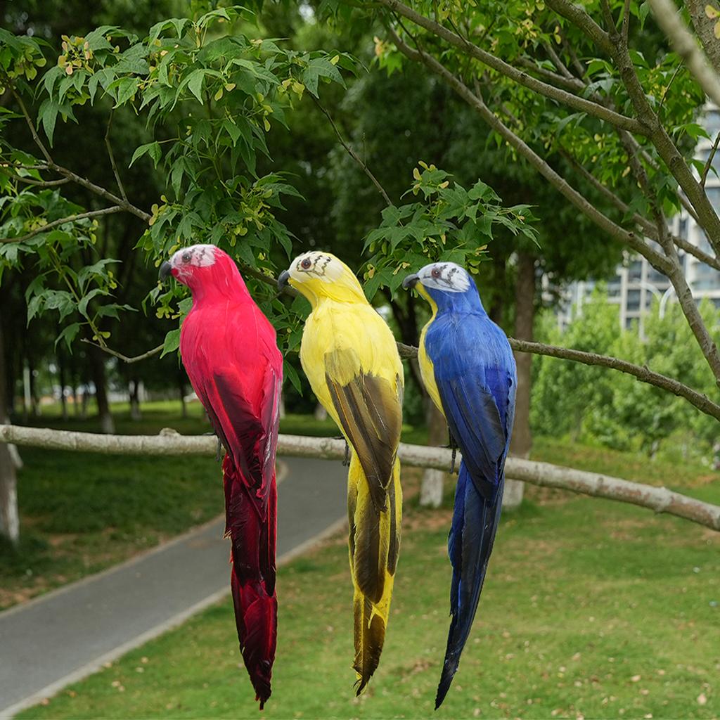 25/35cm handcrafted simulated creative parrot feather lawn small statue decoration animal bird garden bird accessory decoration