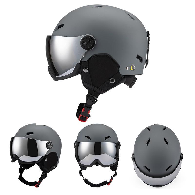 Adult Cycling Protective Gear Safety Helmet With Customizable Logo Integrated Goggle Lens ABS EPS Construction S 51-54 cm