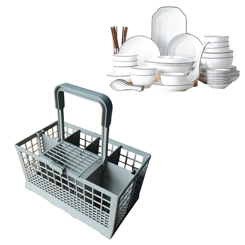 Dishwasher Cutlery Basket Universal Basket (9.5" X 5.4"x 4.8") Universal Basket with Handle Replacement Rack Holder