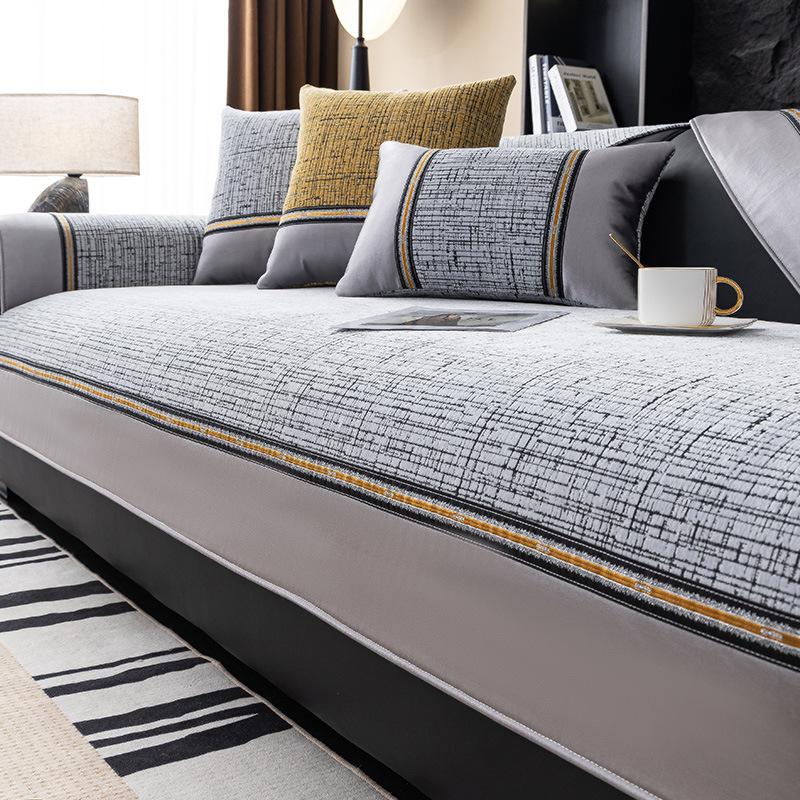 New Chenille Sofa Cushion Four Seasons Universal Light Luxury High Sense Seat Cushion Non-Slip Leather Sofa Cover Cover Cloth