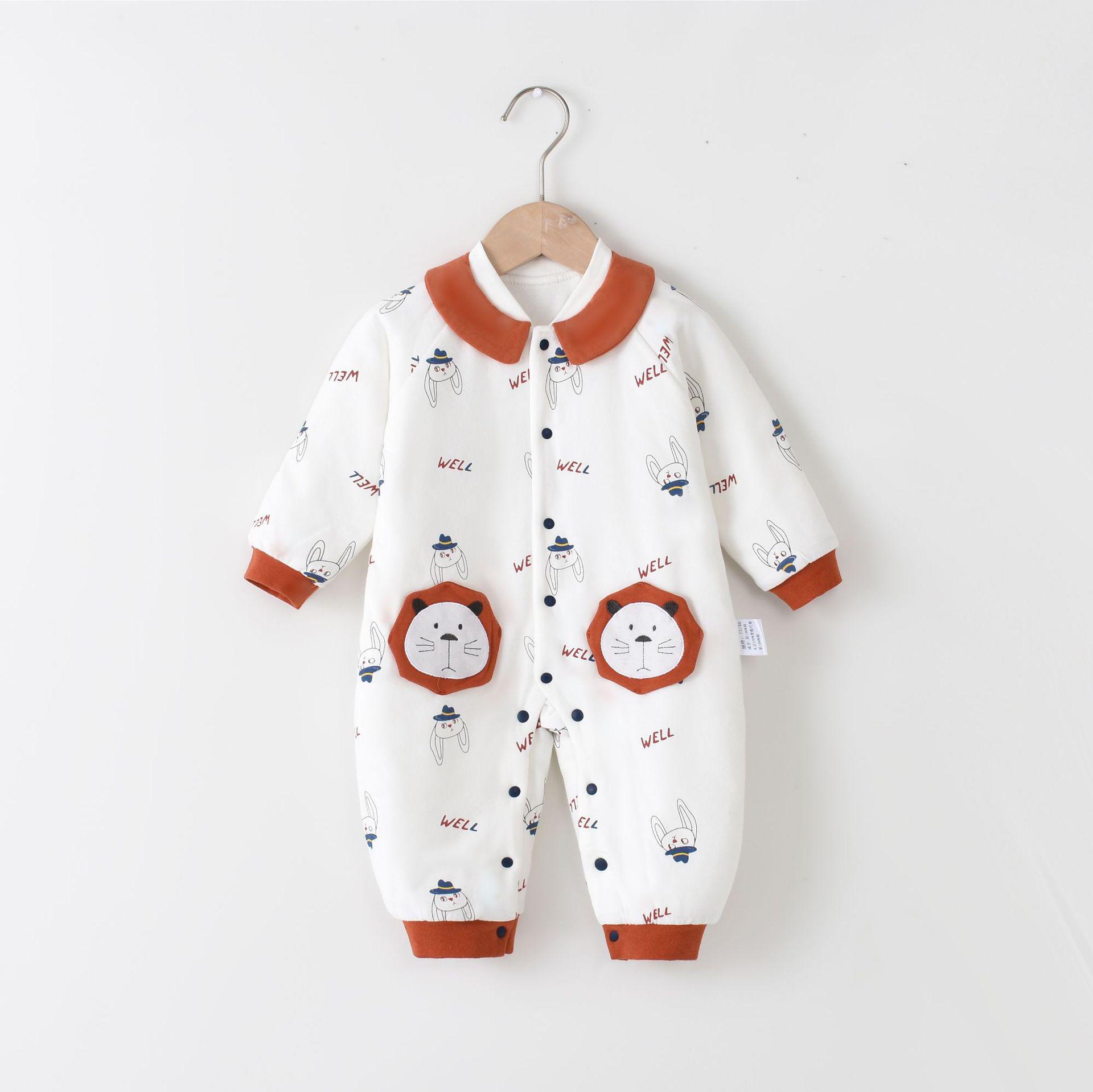 Хлопковый комбинезон для новорожденных: Уютный осенне-зимний комбинезон-пижама 90 (9-12 months)